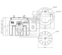 FEBI BILSTEIN 109307 Soffietto, Sospensione pneumatica
