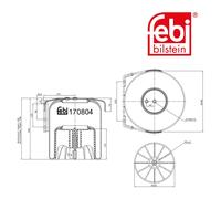 Febi BILSTEIN 170804 Molla ad Aria Con Kunststoffkolben per Iveco