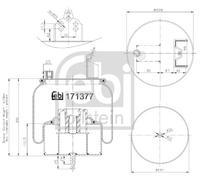 FEBI BILSTEIN 171377 Soffietto, Sospensione pneumatica per RENAULT TRUCKS