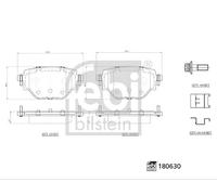 FEBI BILSTEIN 180630 Kit pastiglie freno, Freno a disco per OPEL,PEUGEOT,VAUXHAL