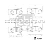 FEBI BILSTEIN 180899 Kit pastiglie freno, Freno a disco per CITROËN,FIAT,OPEL,PE