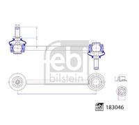 FEBI BILSTEIN 183046 Asta/Puntone, Stabilizzatore per DS,PEUGEOT