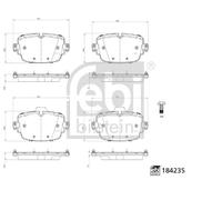 FEBI BILSTEIN 184235 Kit pastiglie freno, Freno a disco per AUDI