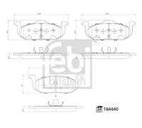 FEBI BILSTEIN 184440 Kit pastiglie freno, Freno a disco per MG