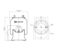 FEBI BILSTEIN 185150 Soffietto, Sospensione pneumatica