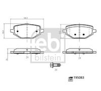 FEBI BILSTEIN 195083 Kit pastiglie freno, Freno a disco per RENAULT