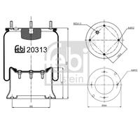 FEBI BILSTEIN 20313 Soffietto, Sospensione pneumatica per DAF