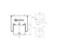 FEBI BILSTEIN 20502 Soffietto, Sospensione pneumatica