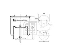 FEBI BILSTEIN 20502 Soffietto, Sospensione pneumatica