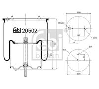 FEBI BILSTEIN 20502 Soffietto, Sospensione pneumatica per SCANIA