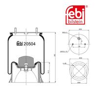 Febi BILSTEIN 20504 Molla ad Aria Con Kunststoffkolben per Acido Asse