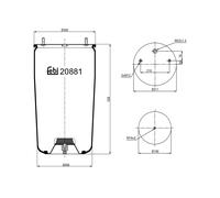 FEBI BILSTEIN 20881 Soffietto, Sospensione pneumatica