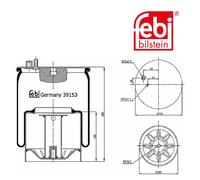 FEBI BILSTEIN 39153 Soffietto Sospensione pneumatica Posteriore