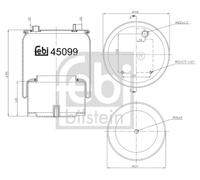 FEBI BILSTEIN 45099 Soffietto, Sospensione pneumatica per DAF