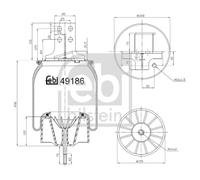 FEBI BILSTEIN 49186 Soffietto, Sospensione pneumatica per IVECO