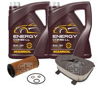 FEBI BILSTEIN Controllo Set 10L MANNOL Energy Combi LL 5W-30 Per BMW X5 E70
