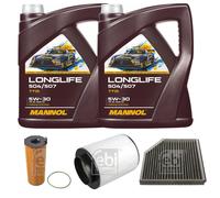 FEBI BILSTEIN Controllo set 10L MANNOL Longlife 504/507 5W-30 per Audi A8