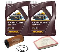 FEBI BILSTEIN Controllo Set 10L MANNOL LONGLIFE 504/507 5W-30 Per BMW 5 Serie