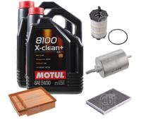 FEBI BILSTEIN Controllo Set 10L Motul 8100 X-Clean+ 5W30 Per Audi A4