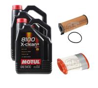 FEBI BILSTEIN Controllo Set 10L Motul 8100 X-Clean+ 5W30 Per Audi A8 4E 3.0