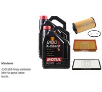 FEBI BILSTEIN Controllo Set 10L Motul 8100 X-Clean+ 5W30 Per BMW 7 Serie E32