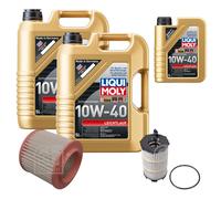 FEBI BILSTEIN Controllo Set 11L LIQUI MOLY 10W-40 Leichtlauf Per Audi A8 4E