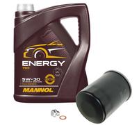 FEBI BILSTEIN Controllo Set 5 L MANNOL 5W-30 per Honda Jazz III 1.2 1.3i 1.3