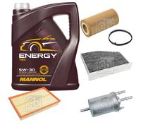 FEBI BILSTEIN Controllo Set 5 L MANNOL Energy 5W-30 per Audi TT 2.0 TTS