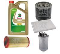 FEBI BILSTEIN Controllo Set 5L Castrol EDGE Titanium FST 5W-30 LL Per VW Lupo