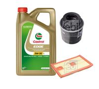 FEBI BILSTEIN Controllo Set 5L Castrol EDGE Titanium FST 5W-30 LL Per VW Polo