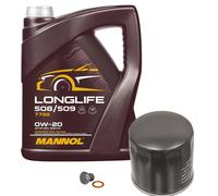 FEBI BILSTEIN Controllo Set 5L MANNOL 0W-20 per VW Golf VII 1.4 TSI 1.2