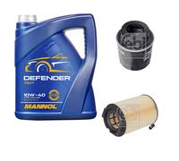 FEBI BILSTEIN Controllo set 5L MANNOL Defender 10W-40 per Audi A3 Sportback
