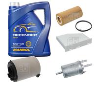 FEBI BILSTEIN Controllo Set 5L MANNOL Defender 10W-40 Per VW EOS 1F7 1F8