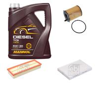 FEBI BILSTEIN Controllo Set 5L MANNOL Diesel TDI 5W-30 Per Peugeot 307 SW 3H