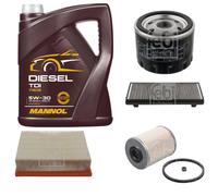 FEBI BILSTEIN Controllo Set 5L MANNOL Diesel TDI 5W-30 Per Renault Espace IV