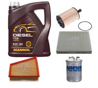 FEBI BILSTEIN Controllo Set 5L MANNOL Diesel TDI 5W-30 Per VW Fox 5Z1 5Z3