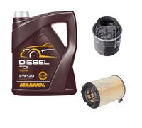 FEBI BILSTEIN Controllo set 5L MANNOL Diesel TDI 5W-30 per VW Golf V 1 K 1 1.4