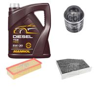 FEBI BILSTEIN Controllo Set 5L MANNOL Diesel TDI 5W-30 Per VW Touran 1T3 1.4