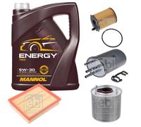 FEBI BILSTEIN Controllo Set 5L MANNOL Energy 5W-30 Per Ford Mondeo V Turnier