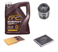 FEBI BILSTEIN Controllo set 5L MANNOL Energy Combi LL 5W-30 per VW Polo 6R_