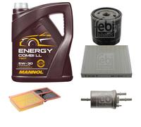 FEBI BILSTEIN Controllo set 5L MANNOL Energy Combi LL 5W-30 per VW Polo 9N_