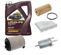 FEBI BILSTEIN Controllo Set 5L MANNOL LONGLIFE 504/507 5W-30 Per VW EOS 1F7