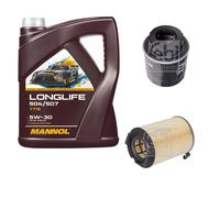 FEBI BILSTEIN Controllo Set 5L MANNOL LONGLIFE 504/507 5W-30 Per VW Golf V