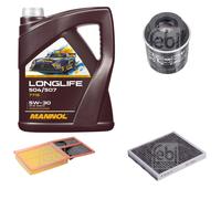 FEBI BILSTEIN Controllo Set 5L MANNOL LONGLIFE 504/507 5W-30 Per VW Polo 6R