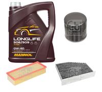 Febi BILSTEIN Controllo Set 5L mannol Longlife 508/509 0W-20 per VW Scirocco