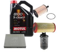 FEBI BILSTEIN Controllo Set 5L Motul 8100 X-Clean+ 5W30 Per Audi A2 8Z0 1.4