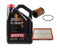 FEBI BILSTEIN Controllo Set 5L Motul 8100 X-Clean+ 5W30 Per Opel Astra H L48