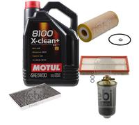 FEBI BILSTEIN Controllo Set 5L Motul 8100 X-CLEAN+ 5W30 Per VW Golf IV