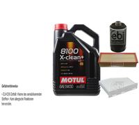 FEBI BILSTEIN Controllo set 5L Motul 8100 X-clean + 5W30 per VW Golf VI 5K1