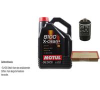 FEBI BILSTEIN Controllo set 5L Motul 8100 X-clean + 5W30 per VW Golf VI 5K1
